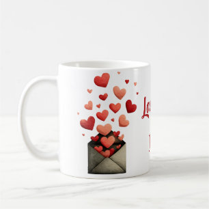 Love You Valentijnsdag Envelope Ontwerp Koffiemok