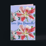 Love You Wifes Nom Lilac Flowers Carte Aquarelle<br><div class="desc">Love You Ladies/Woman's/Wifes Name Lilac Flowers Lilies Watercolor Card ou Carte de remerciements. Conçu à partir d'une de mes aquarelles de jardin d'origine,  profitez!</div>