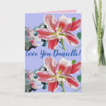 Love You Wifes Nom Lilac Flowers Carte Aquarelle<br><div class="desc">Love You Ladies/Woman's/Wifes Name Lilac Flowers Lilies Watercolor Card ou Carte de remerciements. Conçu à partir d'une de mes aquarelles de jardin d'origine,  profitez!</div>