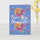 Love You Wifes Nom Rose Roses Carte Aquarelle (Fleur jaune)