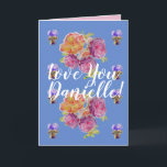 Love You Wifes Nom Rose Roses Carte Aquarelle<br><div class="desc">Love You Ladies/Woman's/Wifes Name Roses roses roses sur bleu Carte d'Aquarelle ou Carte de remerciements. Conçu à partir d'une de mes photos de jardin originales de mon jardin,  profitez!</div>