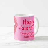 "Love you x" Tasse rose Valentine (Devant droit)