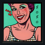 Love You xoxo Retro Pop Art<br><div class="desc">Des femmes de style pop art rétro aux coeurs. Je t'aime. xoxo</div>