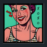 Love You xoxo Retro Pop Art<br><div class="desc">Des femmes de style pop art rétro aux coeurs. Je t'aime. xoxo</div>