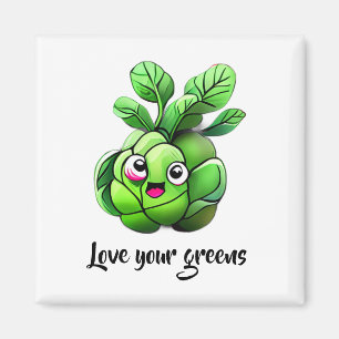 "Love Your Greens" Grappige spruitjes uit Brussel Magneet