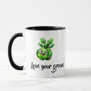 "Love Your Greens" Grappige spruitjes uit Brussel Mok