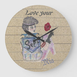 🕰️ "Love Your Self" Gepersonaliseerde wandklok Grote Klok