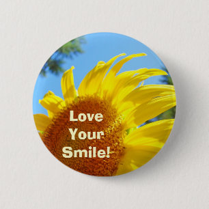 Love Your Smile! knoppen Zomer Zonnebloemen Ronde Button 5,7 Cm