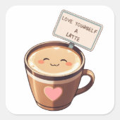 Love Yourself A Latte - Sticker Kawaii Coffee (Devant)