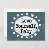 Love Yourself Baby - Carte Postale Grise (Devant / Derrière)