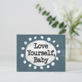 Love Yourself Baby - Grijs Briefkaart (Staand voorkant)