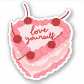 Love Yourself Heart Cake Sticker (Devant)