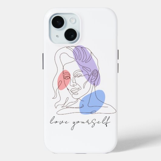 "Love Yourself" Inspirerend meisje lijn kunst Case-Mate iPhone Case (Achterkant)