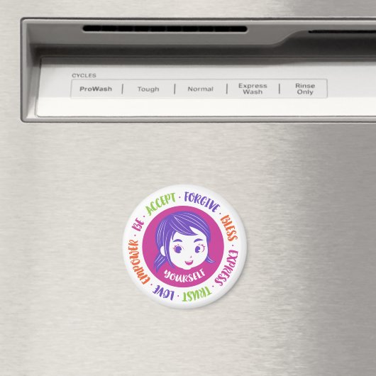 Love Yourself Magnet 2,5" rond (In Situ (Lave-vaisselle))