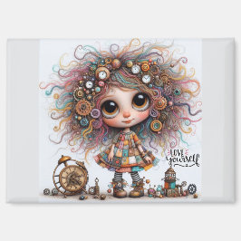 Love Yourself Quirky Steampunk Girl 8300 Magnet Magneet