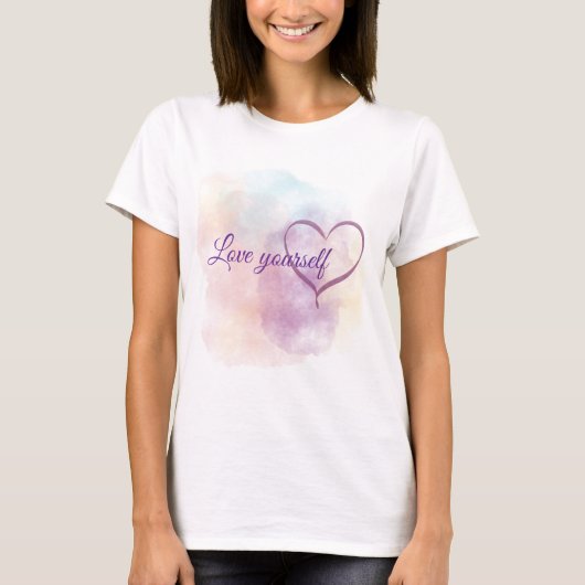 Love yourself with heart  t-shirt (Voorkant)