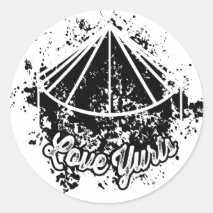 Love Yurts Zwarte Sticker