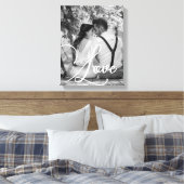 LOVE Zwart-wit trouwfoto Canvas Afdruk (Insitu (Slaapkamer))