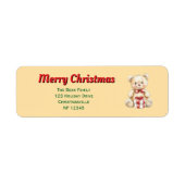 Loveable Christmas Teddy Bear Retour Adres Label (Voorkant)