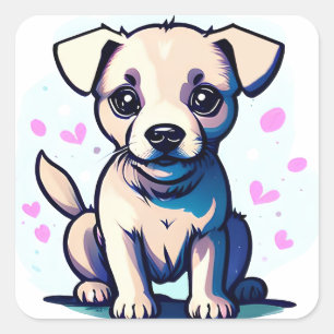 Loveable Lab Vierkante Sticker