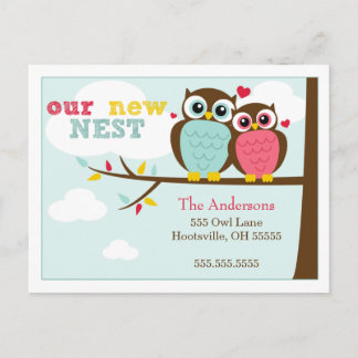 Loveable Owls Bewegende Aankondigingen Aankondigingskaart