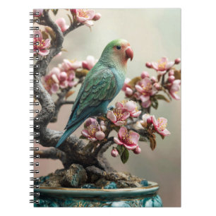 Lovebird avec fleurs Carnet spiral