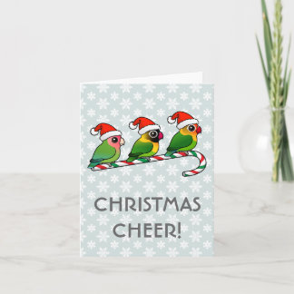 Lovebird Candy Cane Feestdagen Kaart