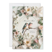 LoveBird Floral Engagement Party Invitation
