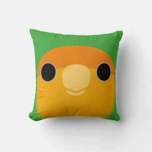 Lovebird met perzikkleurig gezicht (met Oranje gez Kussen
