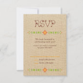 Lovebird Owls sur Burlap Wedding RSVP (Devant)