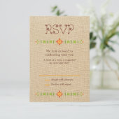 Lovebird Owls sur Burlap Wedding RSVP (Debout devant)