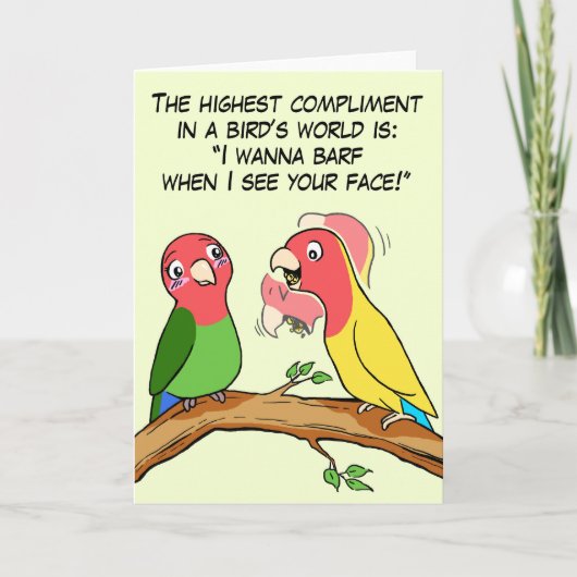 Lovebird papegaai en vogelmanier vertellen dat ik  kaart (Voorkant)