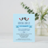 Lovebirds Blue Engagement Party Invitation (Debout devant)