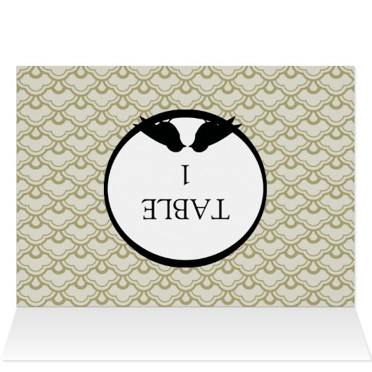 Lovebirds - Carte de table de réception de mariage (Intérieur Horizontal (haut))