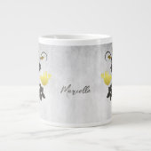 Lovebirds d'or Personnalisé Géant Mug de café (Devant)