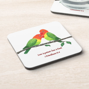 Lovebirds Hard plastisch onderzetter