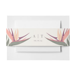 Lovebirds in Paradise Initialen Uitnodigingen Wikkel