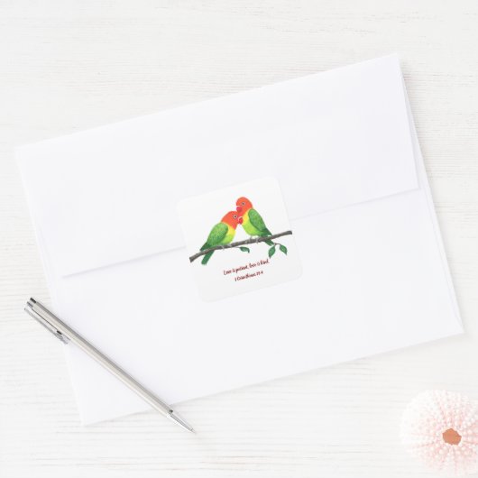 Lovebirds Inspirerend Sticker (Envelop)