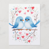 Lovebirds Love : Watercolor Carte Saint-Valentin (Devant)