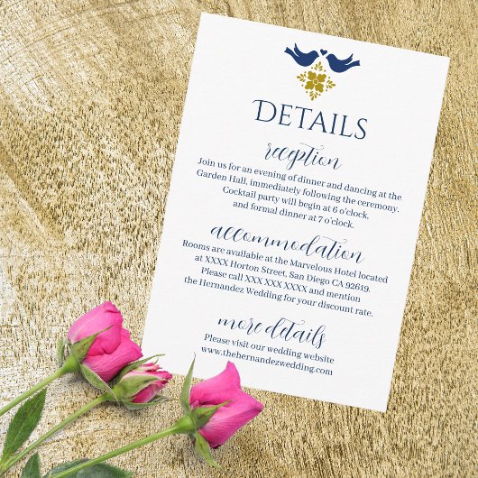 Lovebirds Mariage mexicain Détails Carte de boîtie