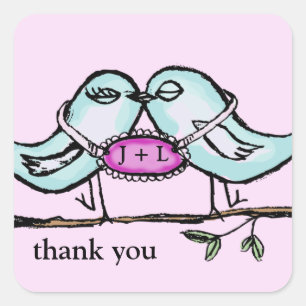 Lovebirds merci étiquette