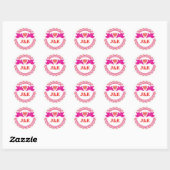 Lovebirds roze en rode ronde sticker (Vel)