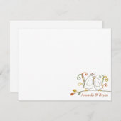 Lovebirds sur Branches Stationery Cartes pour note (Devant / Derrière)