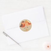 Lovebirds Uil op Burlap Wedding Sticker (Envelop)