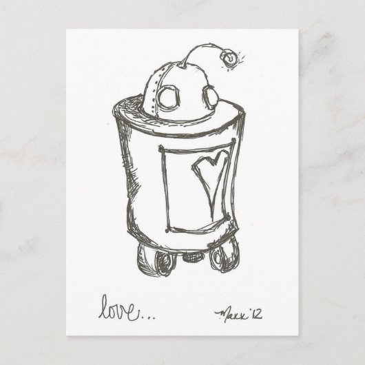 Lovebot Robot Love Briefkaart (Voorkant)