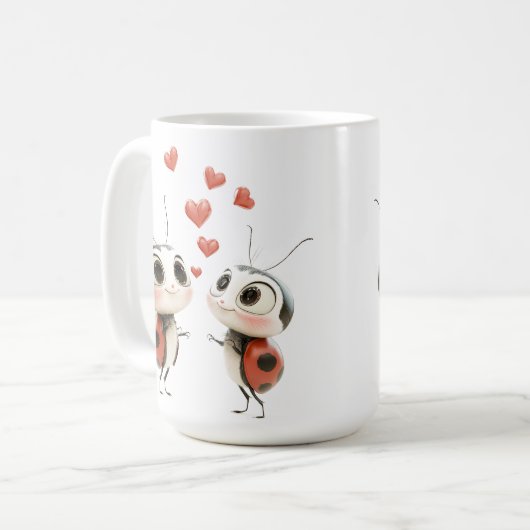 💕 Lovebug Ladybug Mug - Cute & Cosy Sips! (Devant gauche)