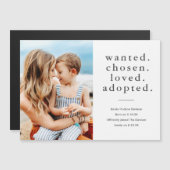 Loved Adopté Faire-part minimal d'adoption photo (Devant / Derrière)