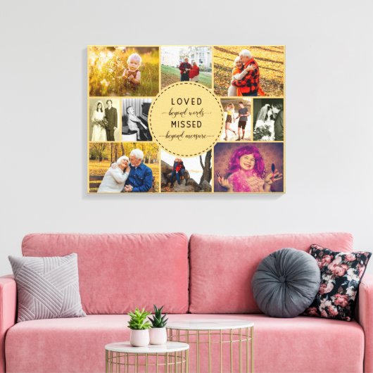 Loved Beyond Words Herembrance Foto Collage Canvas Afdruk (Insitu (Woonkamer))