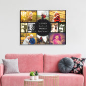 Loved Beyond Words Herembrance Photo Collage Black Canvas Afdruk (Insitu (Woonkamer))