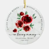 Loved Beyond Words Roses in Loving Memory Keramisch Ornament (Voorkant)